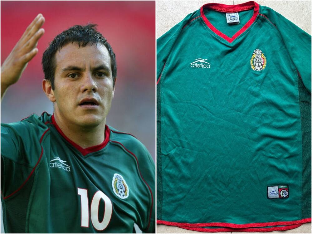 Mexico Soccer ATLETICA 2002 World Cup Japan Korea jersey OS L green FIFA vintage